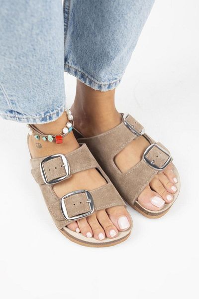 Manijero Irene Women's Mink - مشبك فضي بإبزيم مزدوج