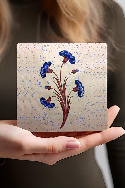 Pinecone الفن الرخامي، قاعدة أكواب واقية لسطح المكتب من حجر التوليب، مجموعة من 4 قطع قواعد حجرية مقاس 10 × 10 سم