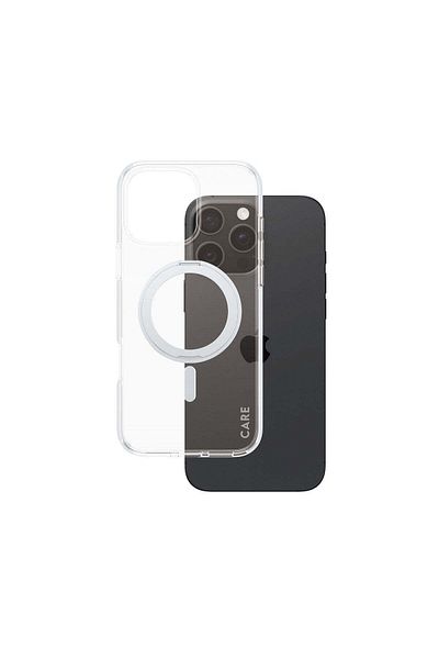 PanzerGlass PanzerGlass CARE - حافظة فضية بمسند وMagSafe لهاتف iPhone 16 Pro Max