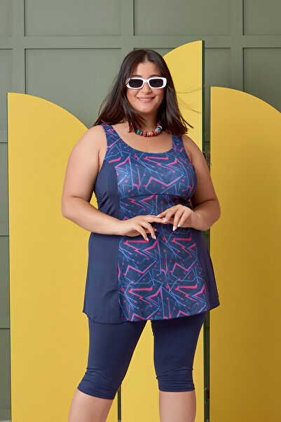 Büyük Moda 2Lİ TAKIM TAYTLI DESENLİ MAYO