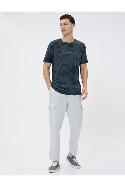 Koton Linen Blend Cargo Pants with Pockets and Tie Waist