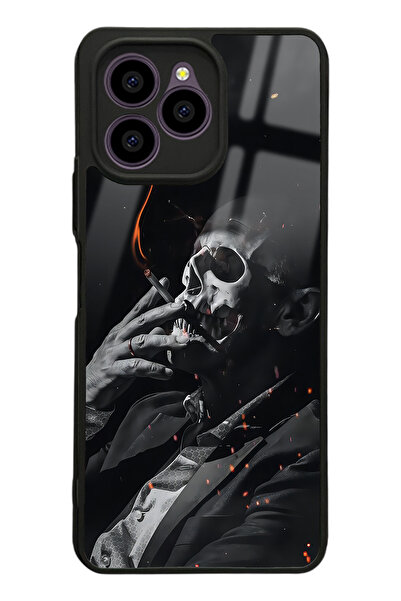 Spoyi Omix X6 Smoke Skull Tasarımlı Glossy Telefon Kılıfı