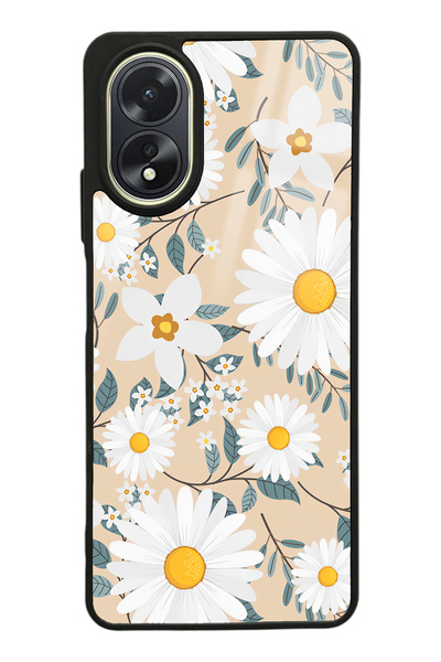 Spoyi Oppo A38 Büyük Papatya Tasarımlı Glossy Telefon Kılıfı