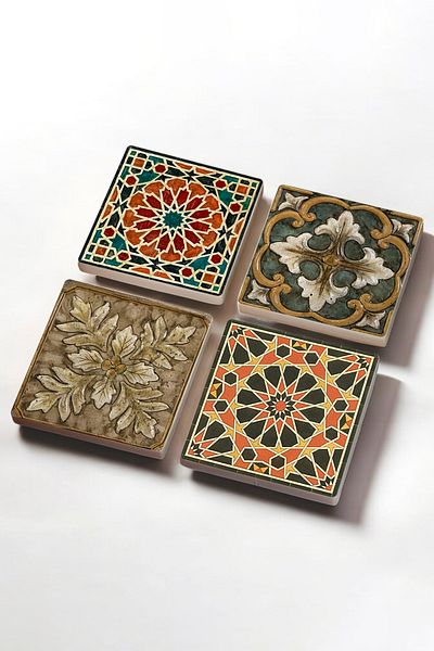 Pinecone الوقايات الحجرية ذات النمط العرقي لسطح المكتب الوقايات الواقية 4 قطع مجموعة 10 × 10 سم الوقايات الحجرية Sc283