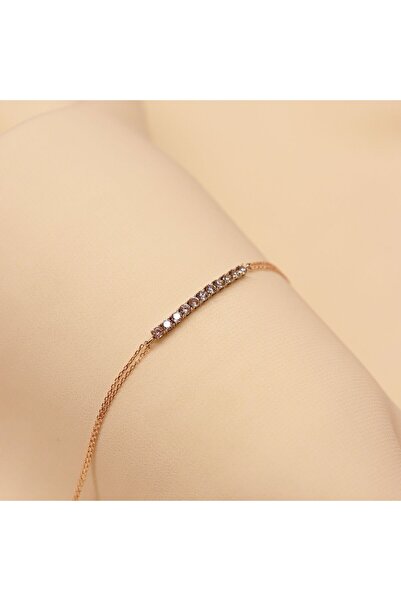 TAHAN MÜCEVHERAT Rose Zincirli Su Yolu Minimal Bileklik