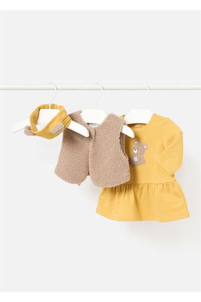 MAYORAL Baby Girl 3-Piece Set with Yellow Hair Band - 2807