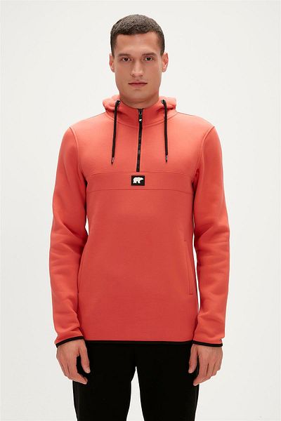Bad Bear Defence Half-zıp Hoodıe Turuncu Erkek Sweatshirt 19.02.27.027