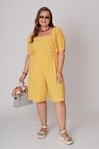 Büyük Moda Short Viscous Jumpsuit - Patterned