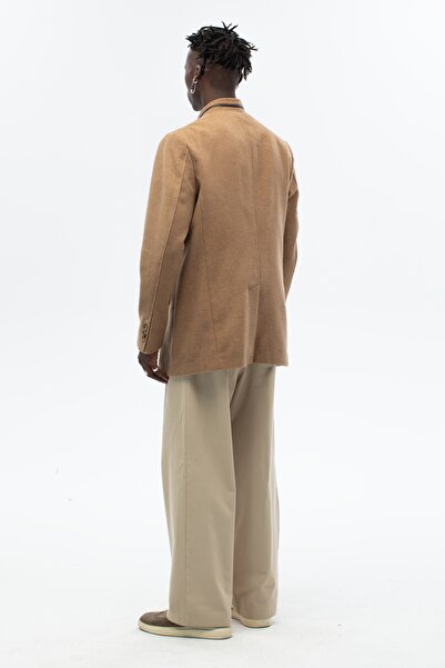 ABOUT US Men's Collar Leather Detailed Standard Fit Coat # 4610