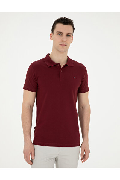 Pierre Cardin Claret Red Slim Fit Basic T-Shirt 50291625 -Vr014