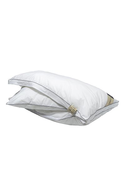 In House Secret Double Cotton Pillows with Nano Filling & Silver Lines - 90x50 cm - White