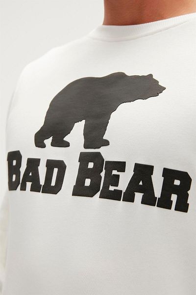 Bad Bear Crewneck Off-white White Printed Men's Sweatshirt