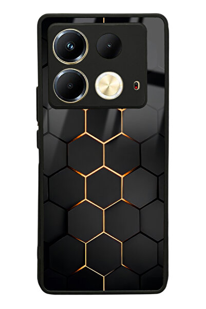 Spoyi Infinix Note 40 Yellow Carbon Design Glossy Phone Case