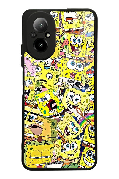 Spoyi Oppo Realme 12 Lite Sünger Bob Tasarımlı Glossy Telefon Kılıfı