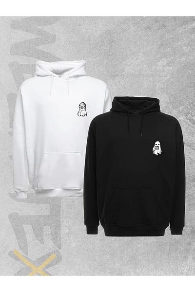 WEARTEX Oversize Hooded Sweatshirt Ghosts Printed Couple Combination