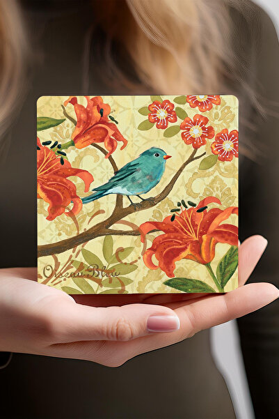 Pinecone Butterfly, Sparrow, Pink Hydrangea Flower, Owl Stone Coasters Protective Coasters Set of 4 10x10cm