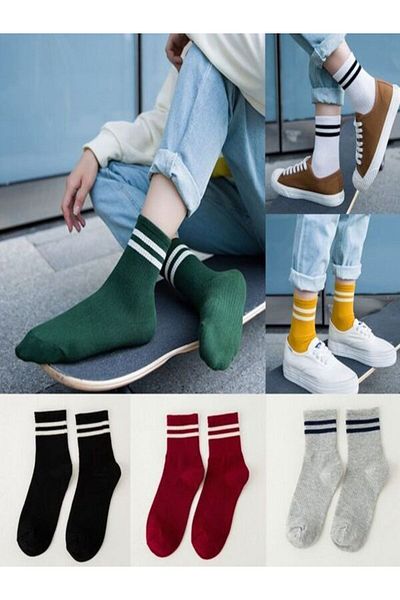 Sky Socks Икономичен пакет от 6 цветни унисекс тенис чорапи с кръгъл шарен мотив