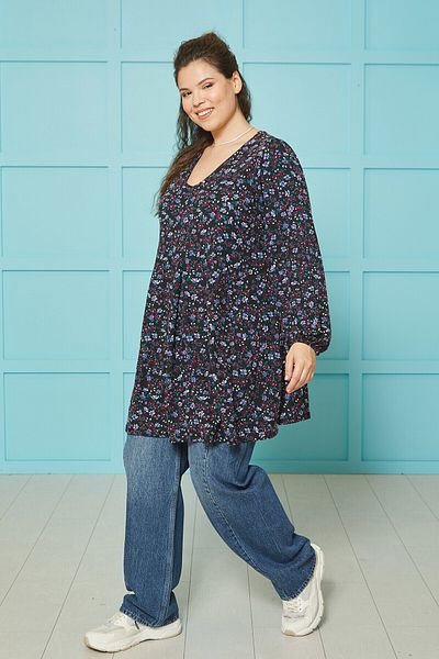 Büyük Moda Tricou plisat cu model