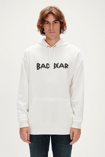Bad Bear 3d Bad Hoodie Off-white White Hooded Men's Sweatshirt