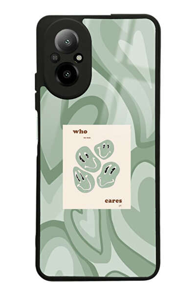 Spoyi Oppo Realme 12 Lite Who Cares Green Tasarımlı Glossy Telefon Kılıfı