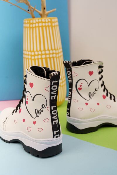 Aymer Termo Taban Kalpli Model Beyaz Çocuk Bot