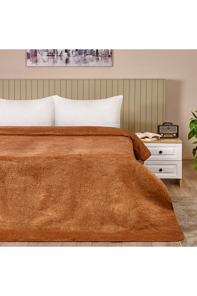 Evidea Soft Double Sided Double Blanket - Beige / Brown - 200X220 cm