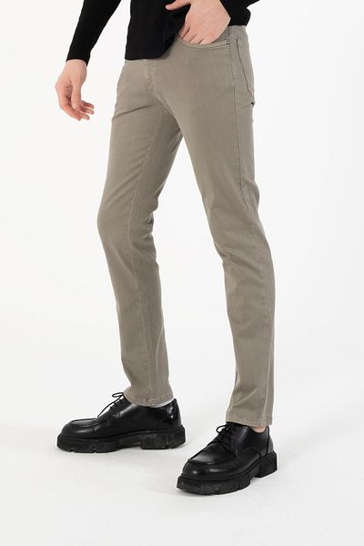 GMG FIRENZE Gmg Fırenze Regular Waist Regular Leg Slim Fit Khaki Men's Trousers GU23MSS01023
