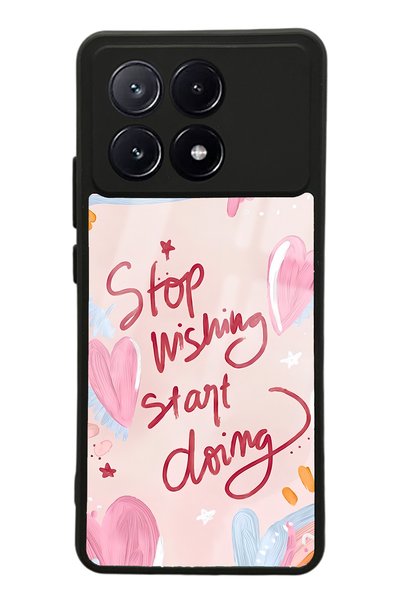 Spoyi حافظة هاتف لامعة بتصميم شعار وردي لهاتف Xiaomi Poco X6 Pro