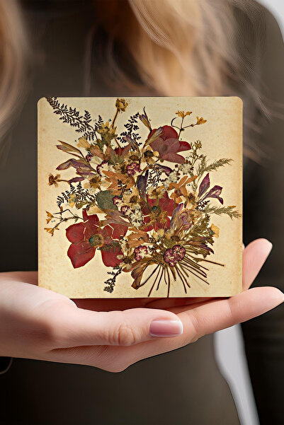 Pinecone زهرة عتيقة، قاعدة أكواب حجرية مغربية كلاسيكية منقوشة لسطح المكتب مكونة من 4 قطع مقاس 10 × 10 سم