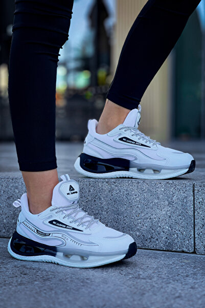 LUXEON Pantofi de damă, alb, cu șireturi, talpă transparentă, ortopedică, foarte confortabilă, ușoară, pantofi sport eleganti pentru mers zilnic