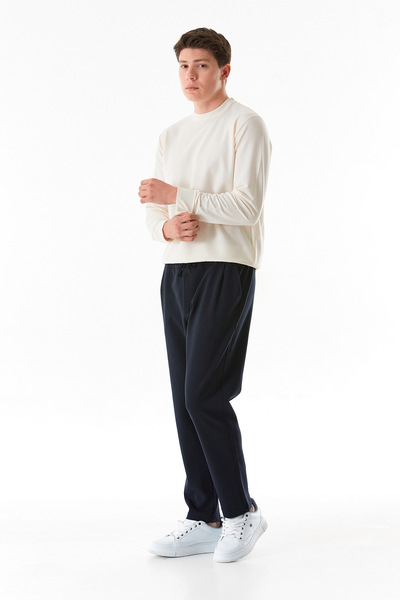 Fulla Moda Pantaloni de sport cu șireturi în talie cu nasturi
