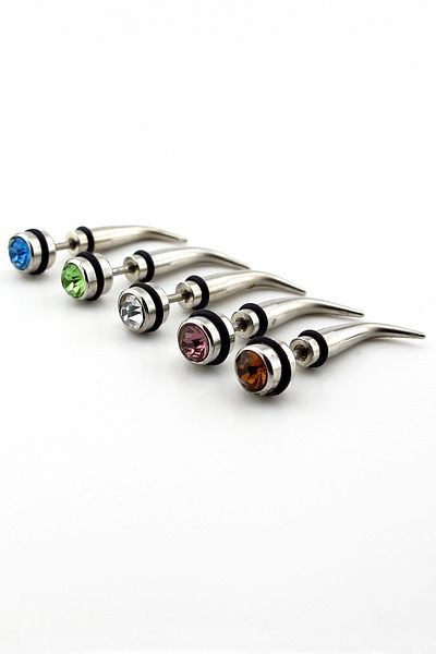 Solfera Colorful Zircon Stone Large Size Surgical Body Piercing Set of 5 - P487