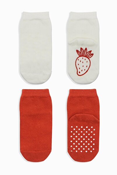 Bistyle Bistil Organic Seamless 2-Piece Fruity Non-Slip Combed Cotton Socket Baby Socks