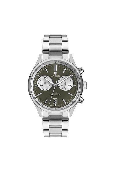 Wainer Wa.19001-B Quartz Conograph Steel Gray Green Dial 44 mm Men's Wristwatch