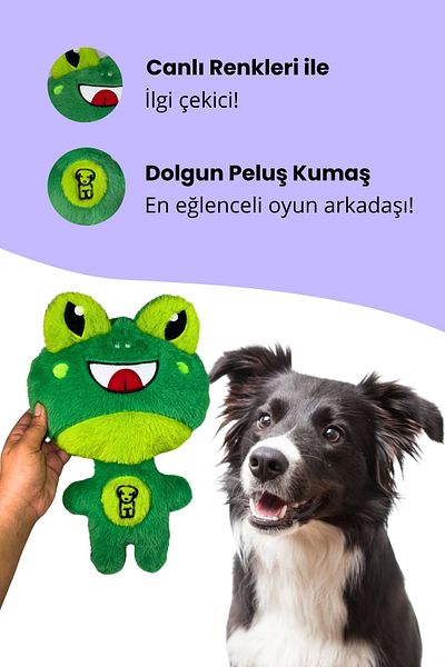 Havhav Green Frog Plush Dog Toy Vikvik Plush Dog Activity and Sleeping Companion with Sound
