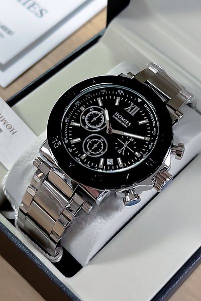 Homies Special Boxed Gift Men's Wrist Watch Silver Color Steel Cord + Gift Bracelet Hme2055C3