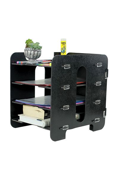 StarLightning Black Desk Organizer - Document Shelf Desktop Organizer Model 1