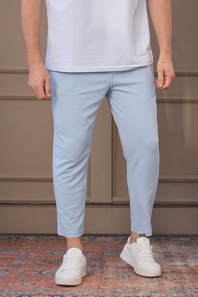 MAXIMILLIAN Light Blue Men's Short Leg 100% Cotton Trousers