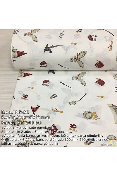 Renk Tekstil Ύφασμα Ποπλίνα με σχέδια από φυσικό 100% βαμβάκι - Χόμπι - Παπλωματοθήκη - Ράψιμο
