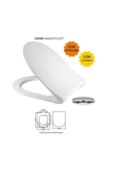 JAPAR Minuetto Soft Klozet Kapağı Metal Menteşeli