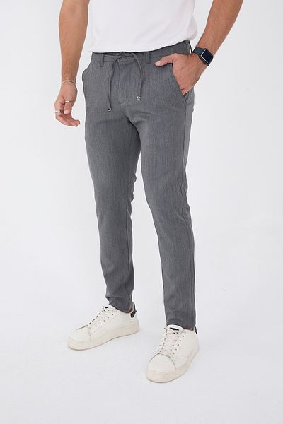 BROCARD Ανδρικό χειμερινό Jogger Slimfit ύφασμα με μισό ελαστικό παντελόνι