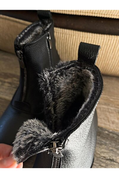 TRODONS Cizme de iarnă cu fermoar din piele naturală pentru femei