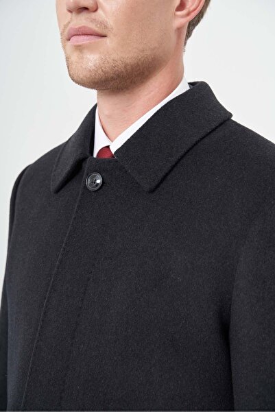 İmza Темно-антрацитовий 110 см Каше Прямий спинний капітон Підкладка Comfort Fit Classic Вовняне пальто 1005245154