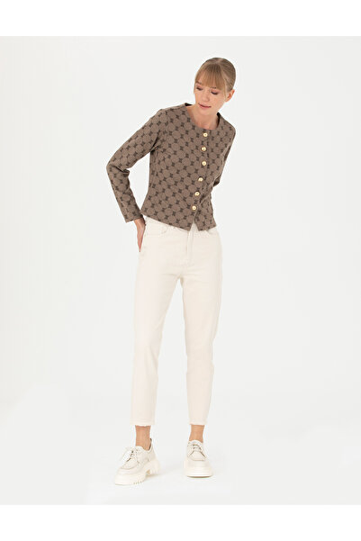 Pierre Cardin Cream Mom Fit Jean Trousers 50279060 -Vr071