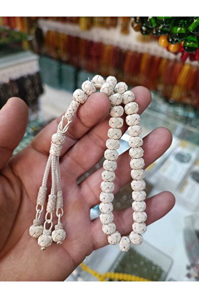 gümüşay gümüş TESBIH KAZAZ TESBIH BEYAZ RENK ÖZEL TASARIM KUTULU BELGELI