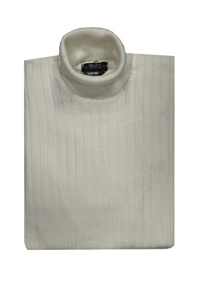 CLASSİCS MEN Чоловічий трикотажний светр Slim Fit з коміром, екрю - 7038