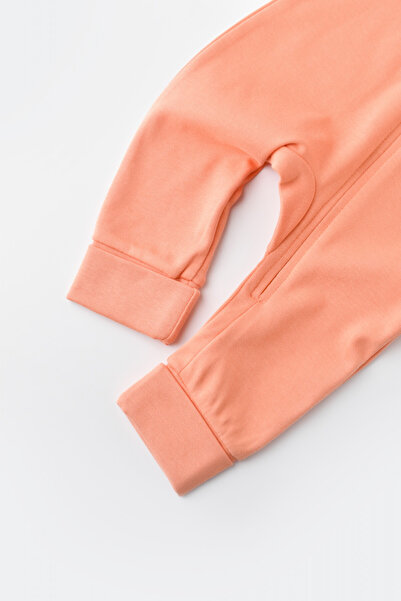 BabyCosy Salopeta cu fermoar cu maneca lunga si pantaloni lungi Roz Piersica, BabyCosy, 12-18 luni