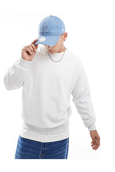 MAXIMILLIAN Men's Crew Neck Hooded Winter Loose Sweatshirt Gri̇melanj