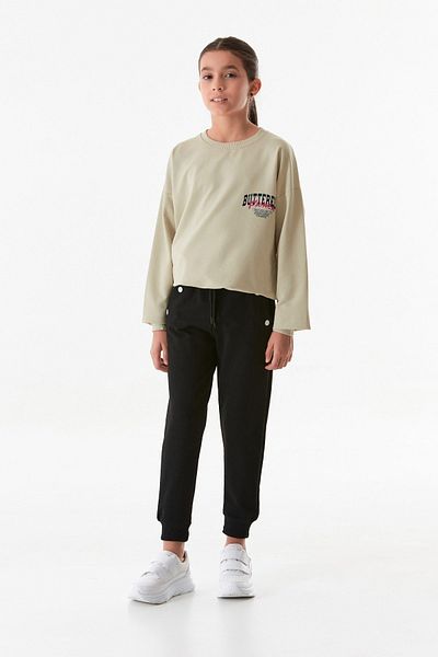Fulla Moda Ελαστική μέση Jogger κοριτσίστικη φούτερ