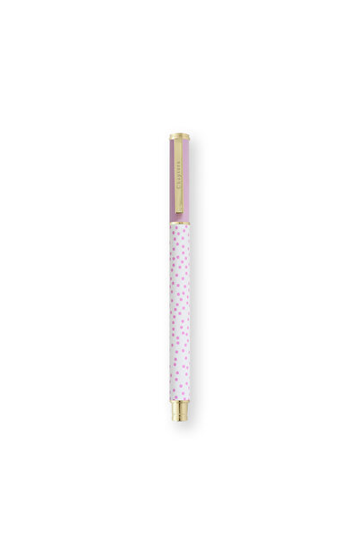 Chapters Premium Roller Pen, Lilac Polka